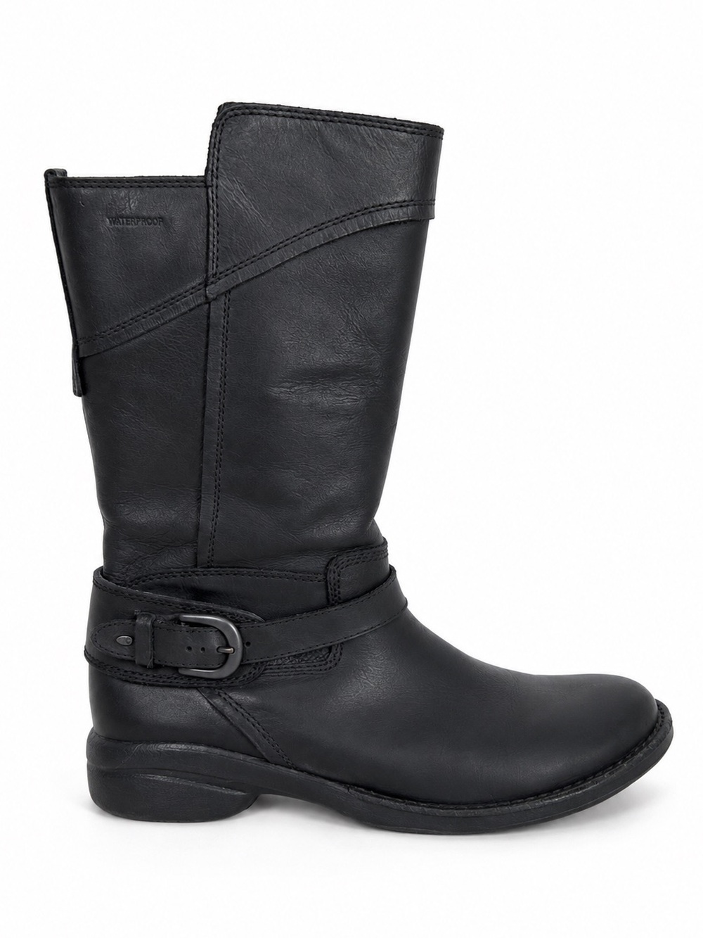 Merrell Captiva Buckle-Down Waterproof Leather Mid-Calf Boots Black Size 8